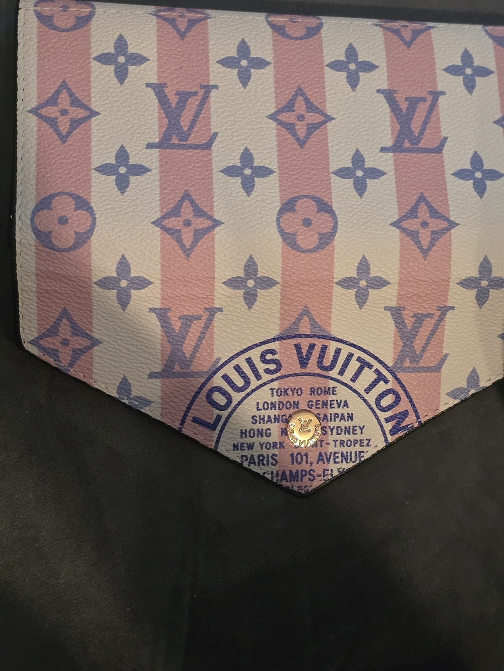 Pink and Blue Monogram Envelope Wallet - Picture 4 of 7